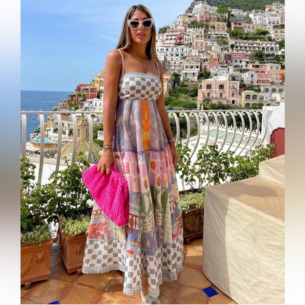 Stunning  Multi-Color Printed Maxi Dress